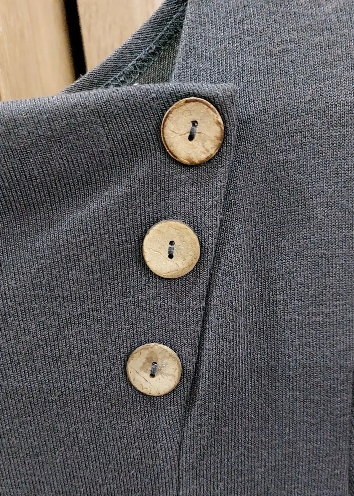 Africouture Grey Long Sleeve Top with Button Detail Size L