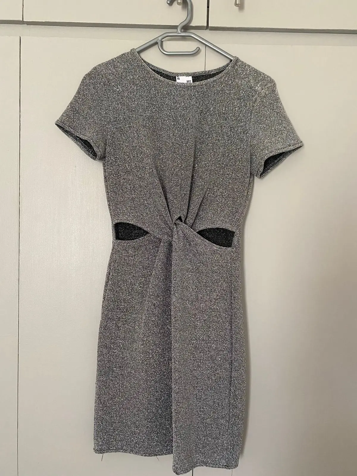 Mr Price Silver Glitter Mini Dress Size S