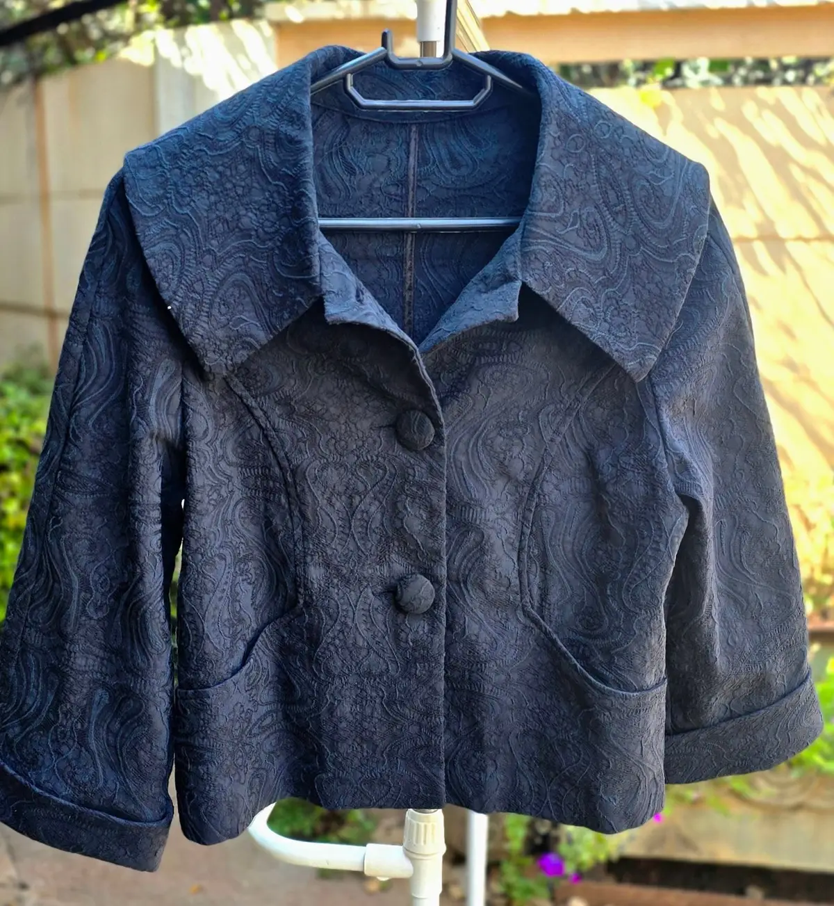 Woolworths Black Patterned Crop Jacket