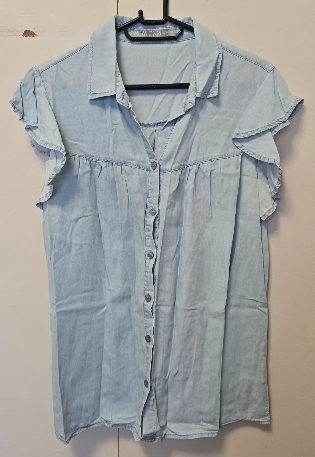Pick n Pay Clothing REALDNM Light Blue Button-Up Short Sleeve Top