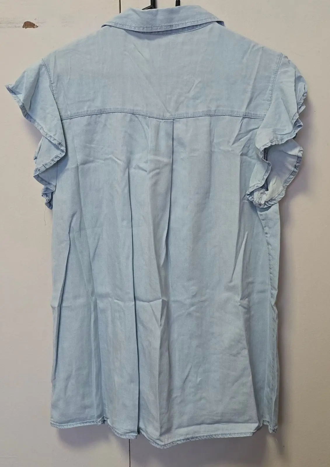 REALDNM Light Blue Button-Up Short Sleeve Top