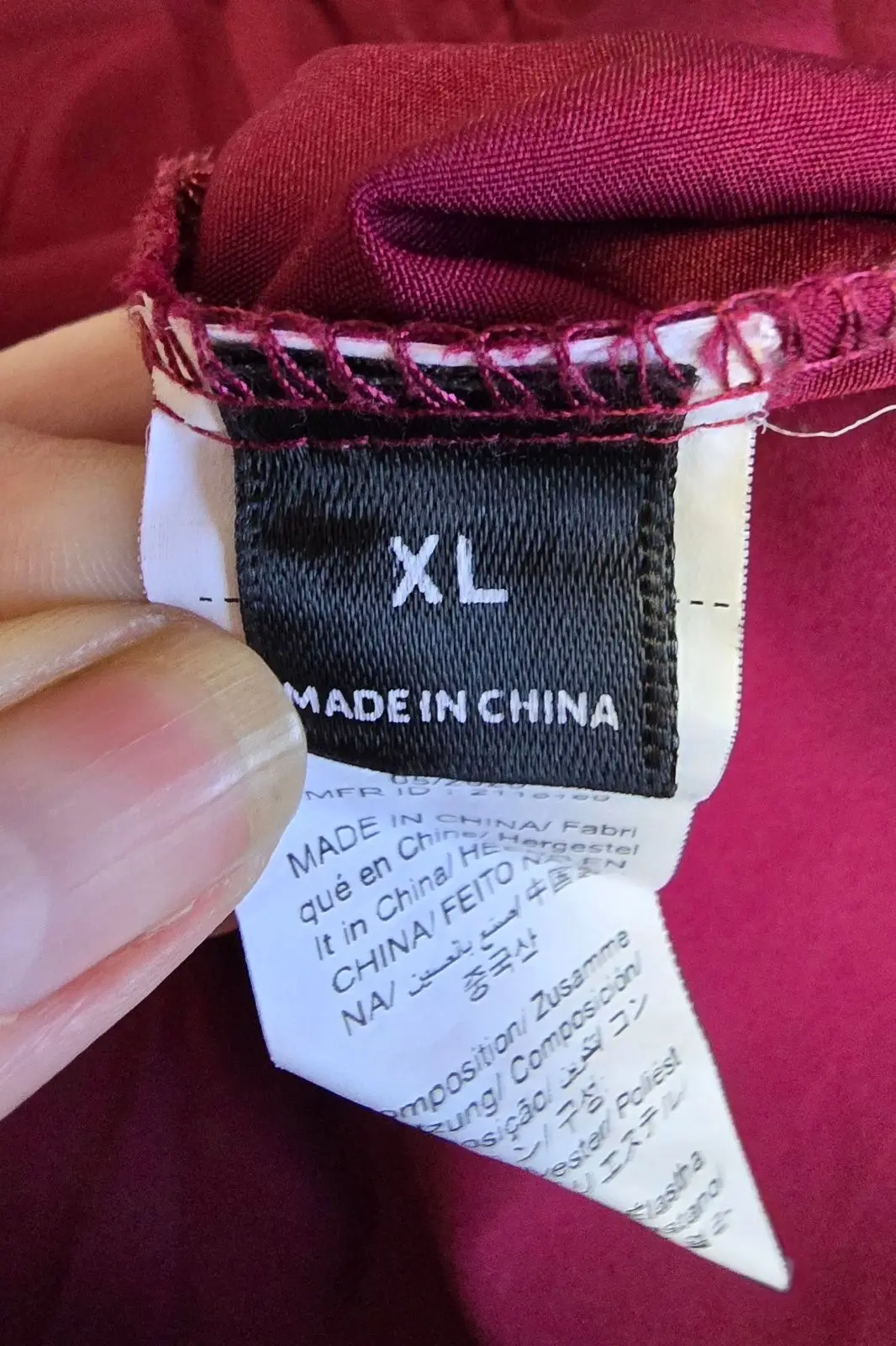 Shein Maroon Layered Ruffle Sleeve Top XL