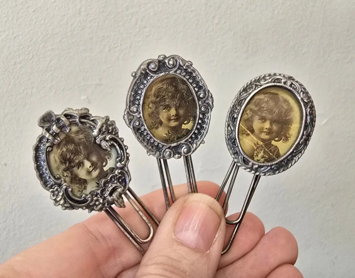 Vintage Portrait Paper Clips Set of 3