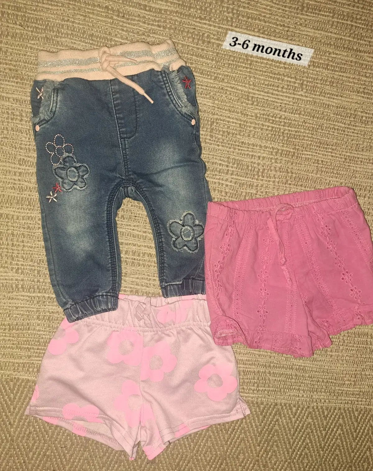 Girls 3-6 Months Denim Pants and Shorts Bundle
