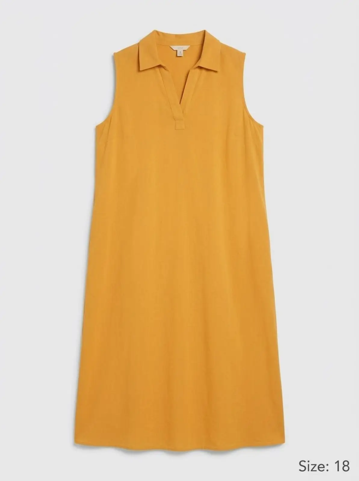 Yellow Sleeveless Polo Collar Midi Dress